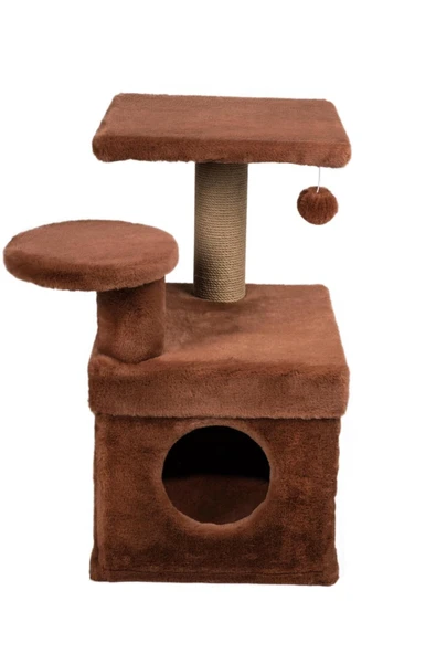Dubex 65x51x72 cm Kedi Oyun Evi ve Tırmalama Platformu Tarçın - 2