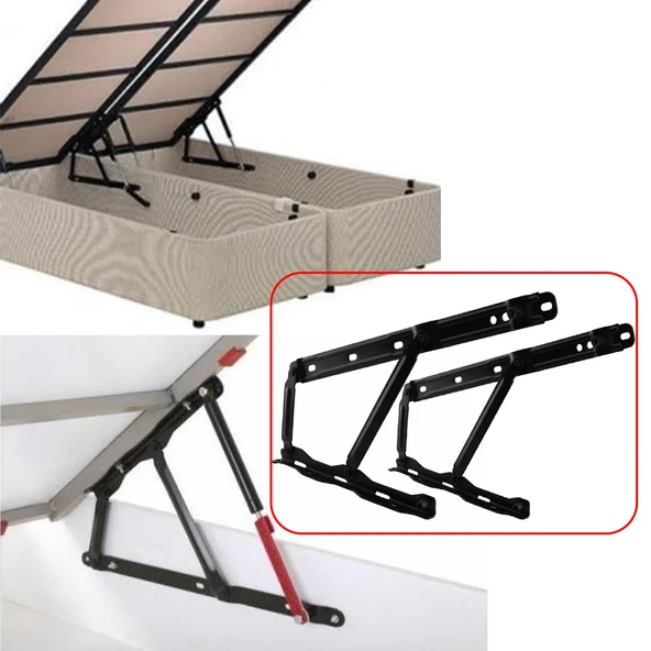 Baza Makası Mekanizması 40° Siyah Boyalı Standart Geniş Kollu 1 Çift Yatak Pistonu Sağ Sol Takım - Resim 7