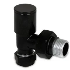 SİYAH RADYATÖR/HAVLUPAN VANASI(KÖŞE) PEX BAĞLANTILI