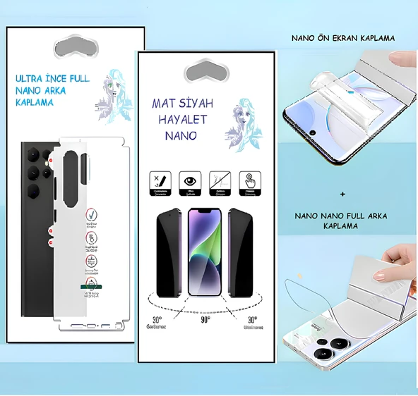 Samsung Galaxy NOTE 20 ULTRA  - NANO Ekran Koruyucu HAYALET + NANO Arka Kaplama SET Ultra İnce Esnek