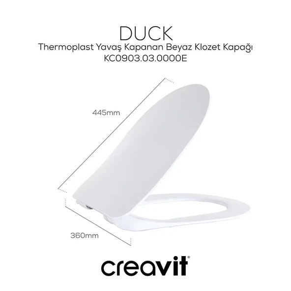 Creavit TP329 Terra Rim-Off Asma Klozet ve Yavaş Kapanan Kapak - Resim 4