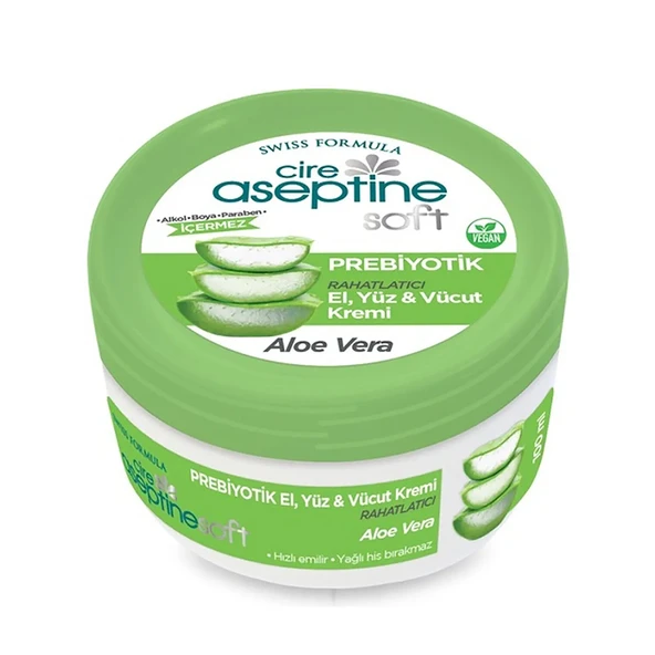 Cire Aseptine Soft Aloe Vera Özlü Rahatlatıcı Prebiyotikli Krem 100 ml + 30 ml - 3