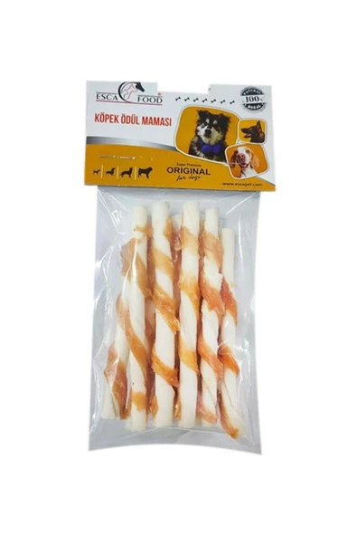Tavuklu Burgu Kemik Köpek Ödülü 12 Cm 90 Gr 10 lu