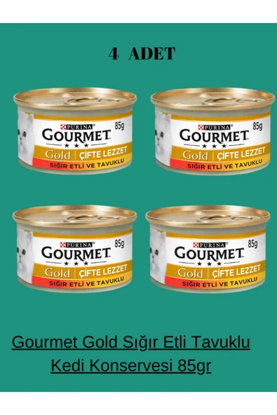 Gold Sığır Etli Tavuklu Kedi Konservesi 85gr 4 ADET