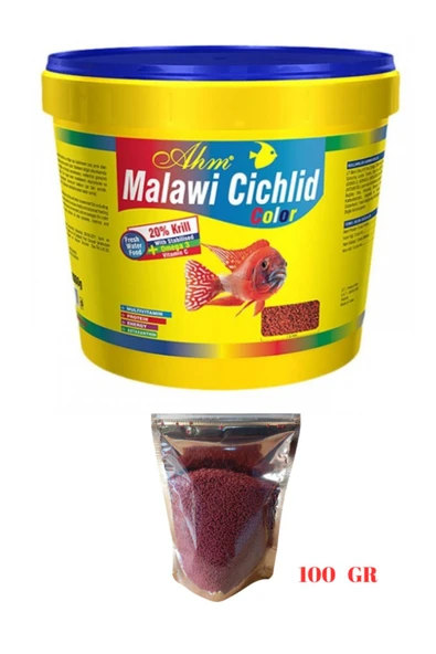 Malawi Cichlid Balığı Granulat Color Ciklet Balık Yemi 100 gr