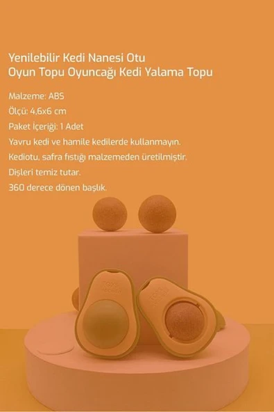 Yenilebilir Kedi Nanesi Otu Oyun Topu Oyuncağı Kedi Yalama Topu - 3