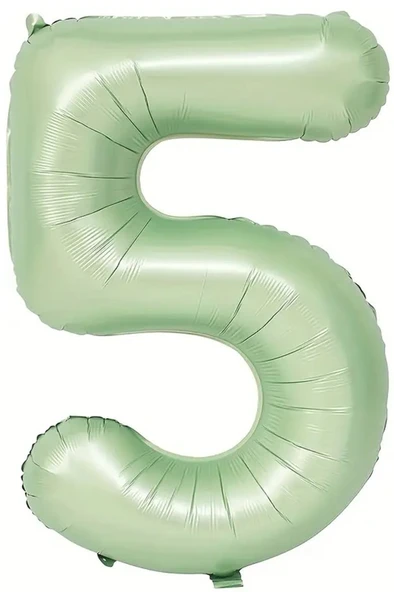 Beysüs Soft Yeşil Retro 5 Rakam Folyo Balon 100 cm