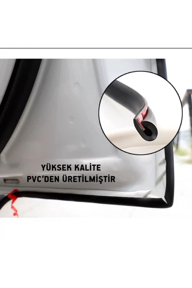 CONTACALL Araba Kapı Kenar Fitili Çizilmeye Karşı Koruma Fitili 5 Metre Siyah - 3