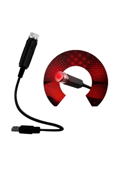 MADEPAZAR Kırmızı Ayak Altı Tavan Led Araç Içi Aydınlatma Oto Araba Iç Disko Ayarlanır Usb Lamba Işık