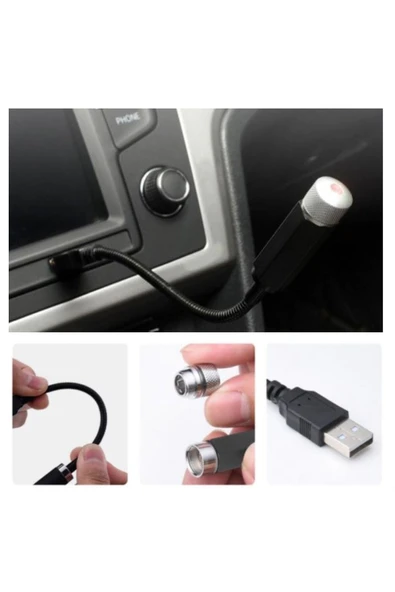MADEPAZAR Kırmızı Ayak Altı Tavan Led Araç Içi Aydınlatma Oto Araba Iç Disko Ayarlanır Usb Lamba Işık - 5