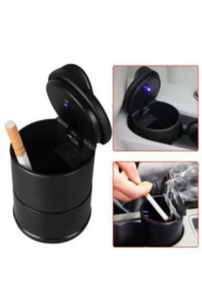 CMT Led Işıklı Oto Araç Içi Küllük Araba Kül Tablası Kapaklı Kokusuz - 4