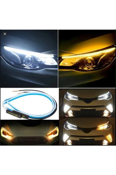 auto hüsrev Kayar Led -far Kaşı -sinyal Özellikli Far Üstü 60cm Kayar Led - 2
