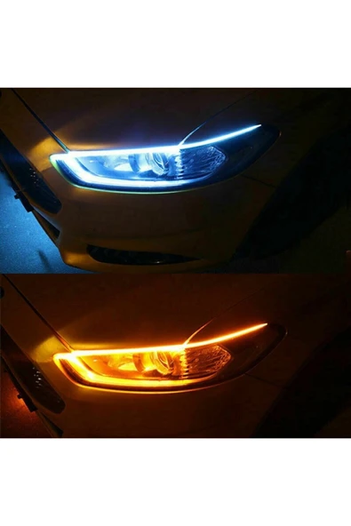 EDTUNİNG Citroen C-elysee Far Üstü Ve Içi Kayar Led Sinyalli Gündüz Ledi 60 Cm