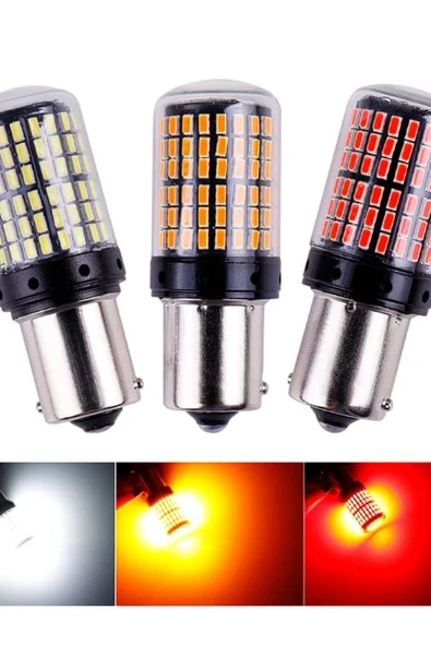 ARSVİSİON Oto Stop Sinyal Geri Vites Ampulü 144 Led 93 Py21w Beyaz 2 ADET - Resim 2