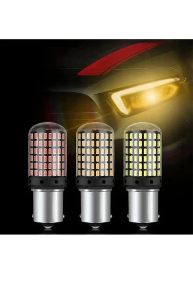 Tiger Marketing P21w 144 Ledli Ultra Parlak Geri Vites Park Ampül Tek Duy KIRMIZI RENK (2 ADET) - 3