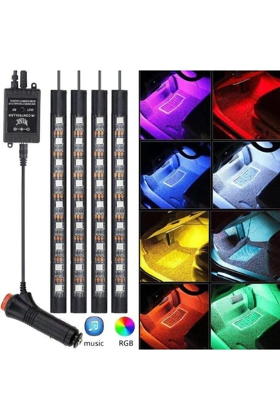 G Max Ayak Altı Led 9 Ledli Sese Duyarlı Led Araç İçi Kumandalı RGB Müziğe Duyarlı Led