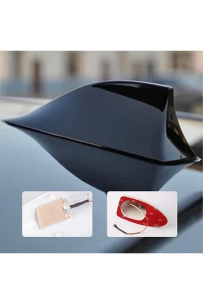 3M Tata Marina Uyumlu Oto Balık Sırtı Anten Elektrikli Köpekbalığı Balina Tavan Anteni Siyah - Resim 3