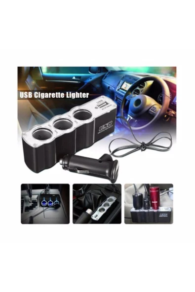 ERAKS CAR ACCESORIES Araba Araç Oto Çakmak Çoklayıcı Çoğaltıcı Soketi Usb Çakmaklık - 6