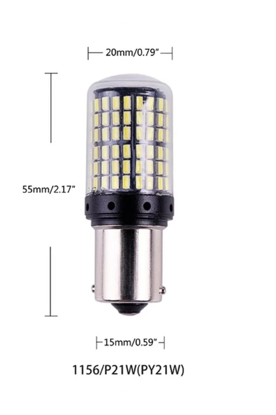 ARSVİSİON Oto Stop Sinyal Geri Vites Ampulü 144 Led 93 Py21w Beyaz 2 ADET