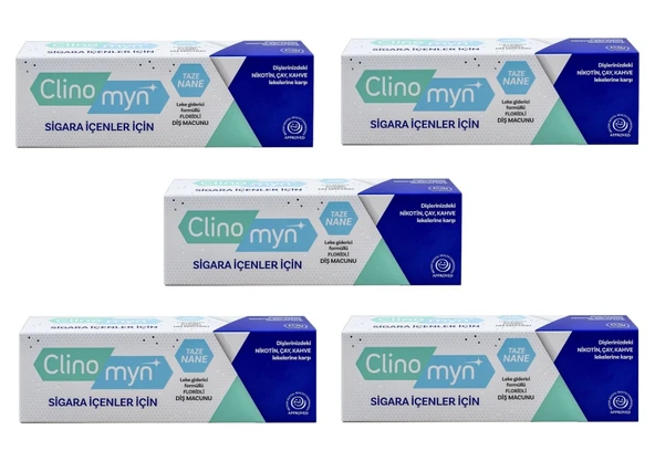 Clinomyn Sigara İçenler için Beyazlatıcı Florürlü Diş Macunu 75 ml 5 Adet