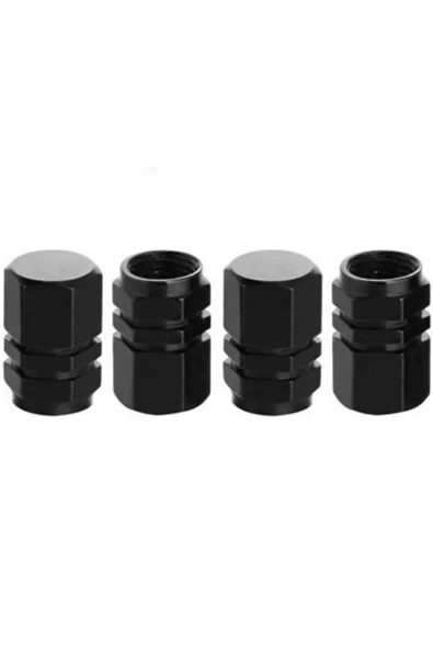 Tiger Marketing Araba Sibop Kapağı Seti Metal Altıgen 4'lü Set Siyah - 3