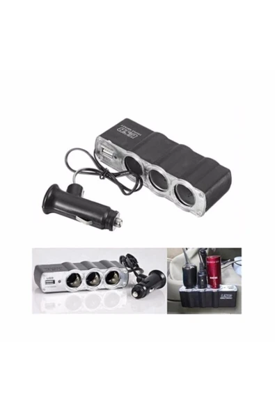 ERAKS CAR ACCESORIES Araba Araç Oto Çakmak Çoklayıcı Çoğaltıcı Soketi Usb Çakmaklık