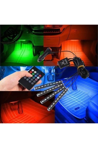 G Max Ayak Altı Led 9 Ledli Sese Duyarlı Led Araç İçi Kumandalı RGB Müziğe Duyarlı Led - 4