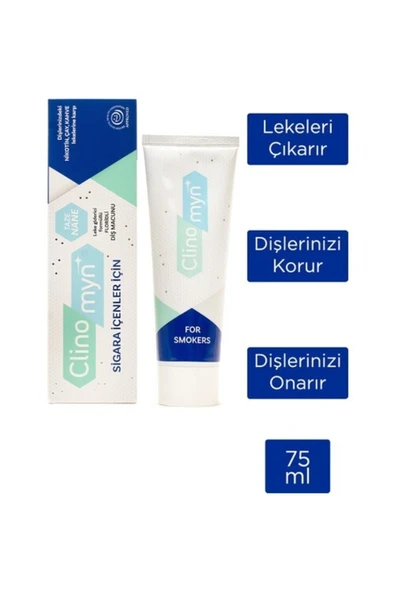 Clinomyn Sigara İçenler için Beyazlatıcı Florürlü Diş Macunu 75 ml 5 Adet - 3