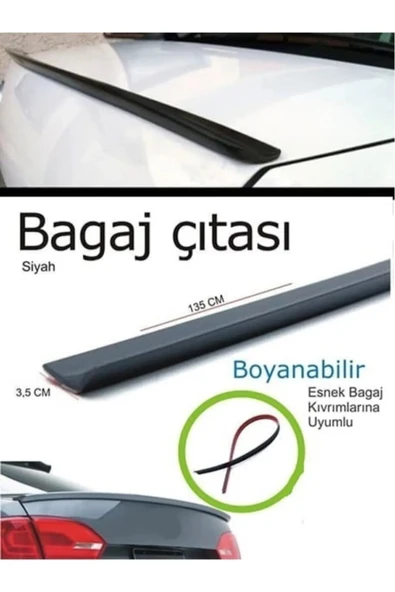 GÖKASAUTO Opel İnsignia Uyumlu Bagaj Üstü Spoıler 3,6 Cm - 135 Cm - Resim 4