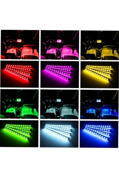 G Max Ayak Altı Led 9 Ledli Sese Duyarlı Led Araç İçi Kumandalı RGB Müziğe Duyarlı Led - 3