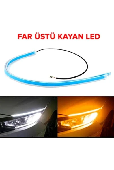 Carub Far Ledi Kayar Şeffaf Fonksiyonlu Kayar Sinyalli 60 Cm 2'li - 2