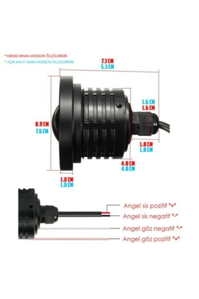 Universal Angel Sis Farı 76mm Buz Mavi Üniversal Mercekli Sis - 4