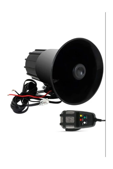 Tetra Her Araca Uyumlu 7 Sesli Güçlü Siren Korna Mikrofonlu Megafonlu 12V