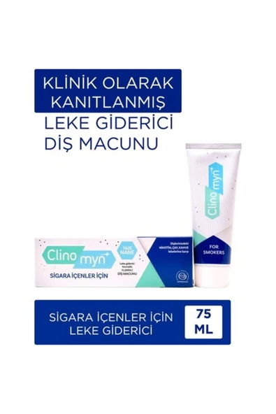 Clinomyn Sigara İçenler için Beyazlatıcı Florürlü Diş Macunu 75 ml 6 Adet - 2