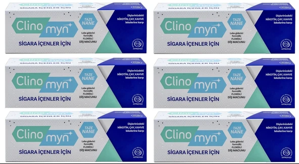 Clinomyn Sigara İçenler için Beyazlatıcı Florürlü Diş Macunu 75 ml 6 Adet