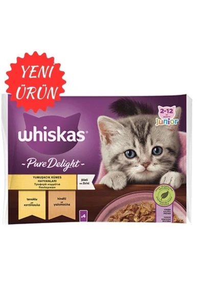 Junior Pure Delight Yavru Yumuşacık Kümes Hayvanları 4x85 Gr(13 ADET)