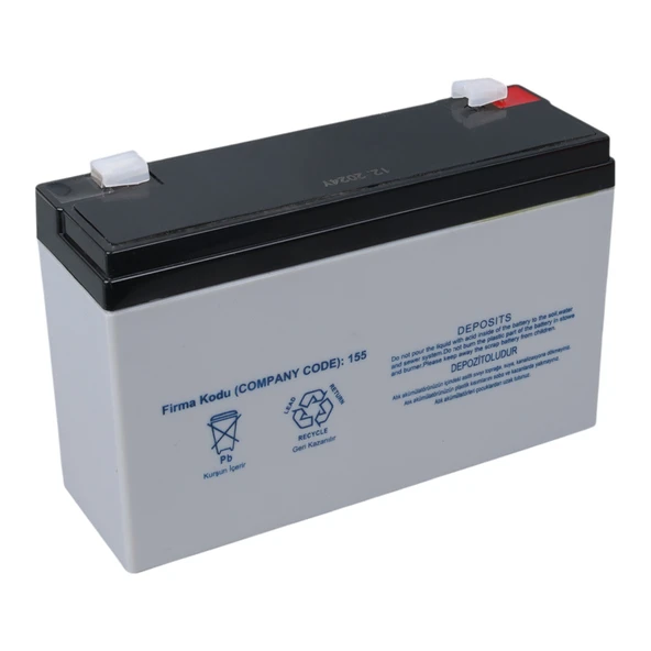 Yokohama YH-612 6 Volt - 12 Amper Akü (150X50x94 Mm) - Resim 2