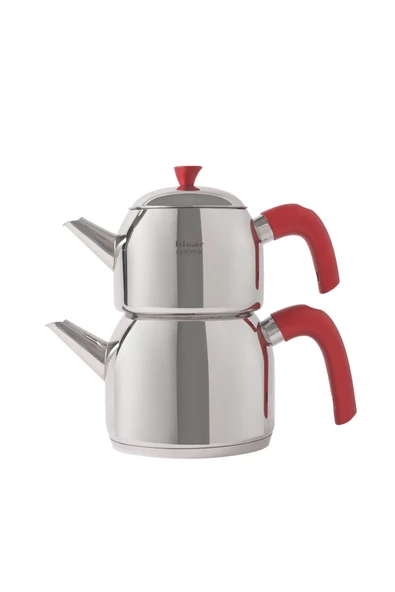 Hisar Optima Mars İndüksiyon Tabanlı Midi Çelik Çaydanlık Kırmızı - 2