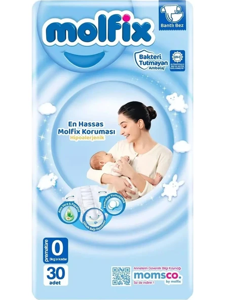Molfix 0 Numara Prematüre 30'lu Bebek Bezi