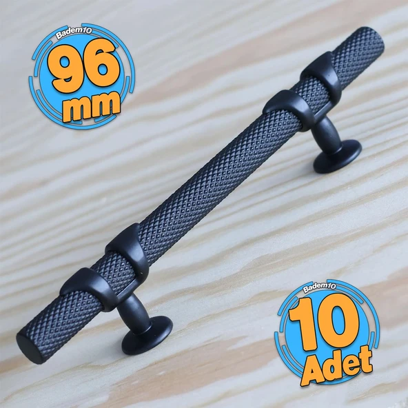 10 Adet Burç 96 mm Mat Siyah Metal Kulp Mobilya Çekmece Mutfak Kapak Dolap Kulplar Dolabı Kulbu Kulp
