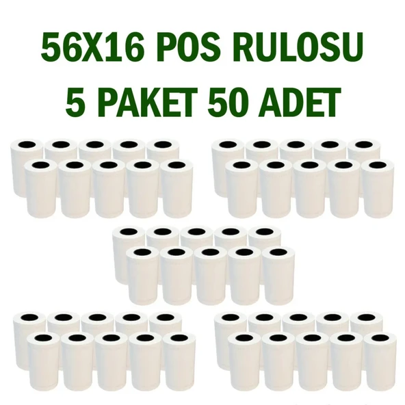 BK Etiket X5 Tech Termal Yazar Kasa Pos Rulosu 56x16 mt (5Paket 50 Rulo) ürün görseli