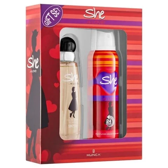 She Is Love Kadın Parfüm Seti EDT 50 ml + Deodorant 150 ml - 3
