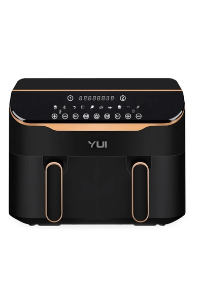Yui Air Fryer 8 Litre Siyah M45 (4x4) Seramik Çift Hazneli Akıllı Fritöz