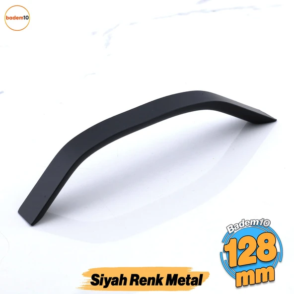 Şahin Siyah Metal Kulp 128 mm 12.8 cm Mobilya Çekmece Mutfak Dolabı Dolap Kulpları Kulbu Kulpu