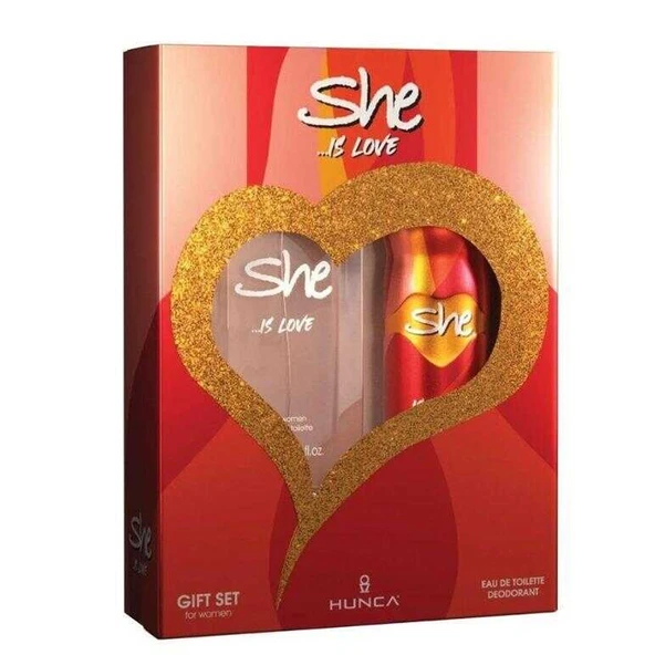 She Is Love Kadın Parfüm Seti EDT 50 ml + Deodorant 150 ml - 1