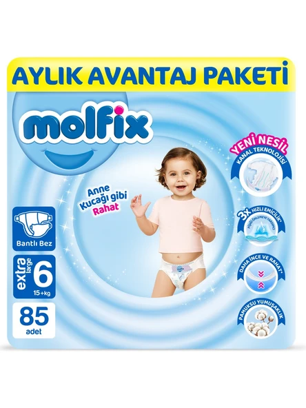 Molfix 6 Numara Extra Large 85'li Bebek Bezi
