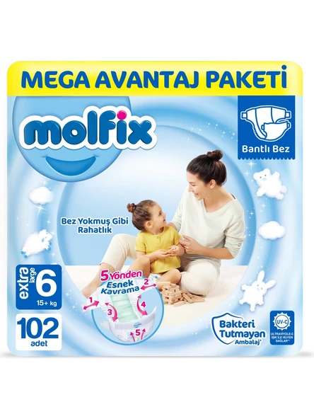 Molfix 6 Beden Extra Large 102'li Bebek Bezi