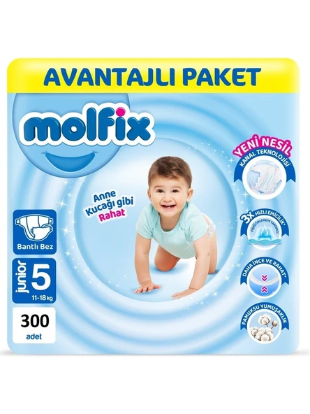Molfix 5 Numara Junior 300'lü Bebek Bezi