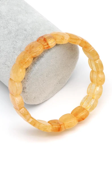 Renkli Kuvars Doğal Taş Bileklik 10 x 13 mm Özel Kesim