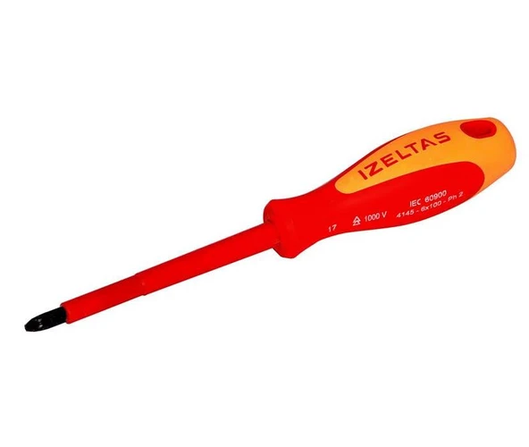 İzeltaş 6*100 Elektrikçi İzoleli Yıldız Tornavida 100V - 4145186100